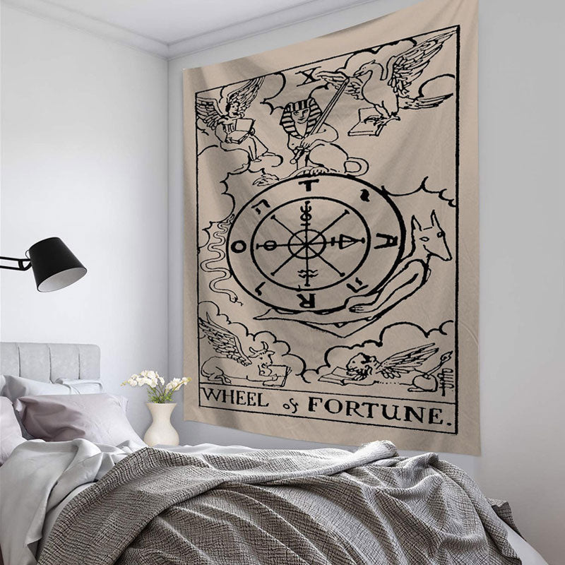Mandala Tapestry Tarot Card Wall Hanging Astrology Divination Witchcraft Room Decor Bedspread Throw Cover Sun Moon Wall Decor