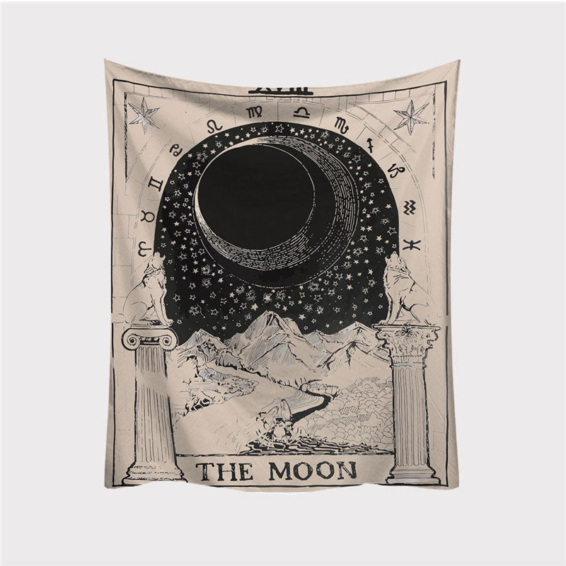 Mandala Tapestry Tarot Card Wall Hanging Astrology Divination Witchcraft Room Decor Bedspread Throw Cover Sun Moon Wall Decor