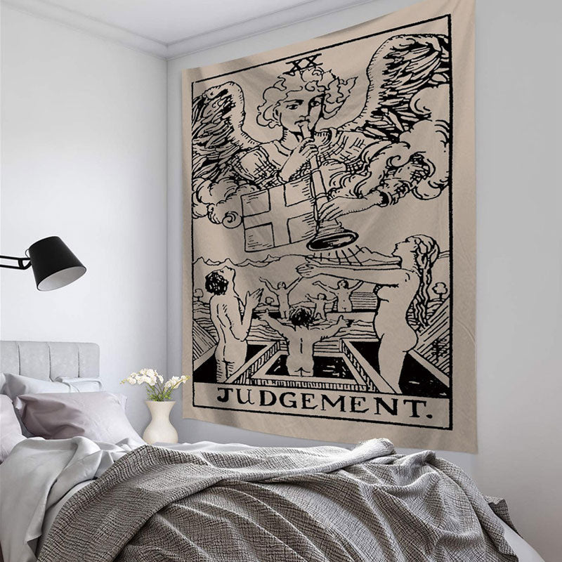 Mandala Tapestry Tarot Card Wall Hanging Astrology Divination Witchcraft Room Decor Bedspread Throw Cover Sun Moon Wall Decor