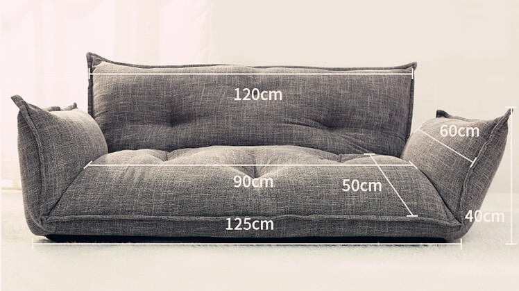 Modern Design Floor Sofa Bed 5 Position Adjustable Lazy Sofa Japanese Style Furniture Living Room Reclining Folding Sofa Couch