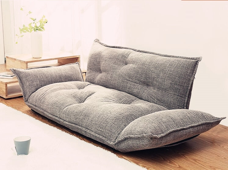 Modern Design Floor Sofa Bed 5 Position Adjustable Lazy Sofa Japanese Style Furniture Living Room Reclining Folding Sofa Couch