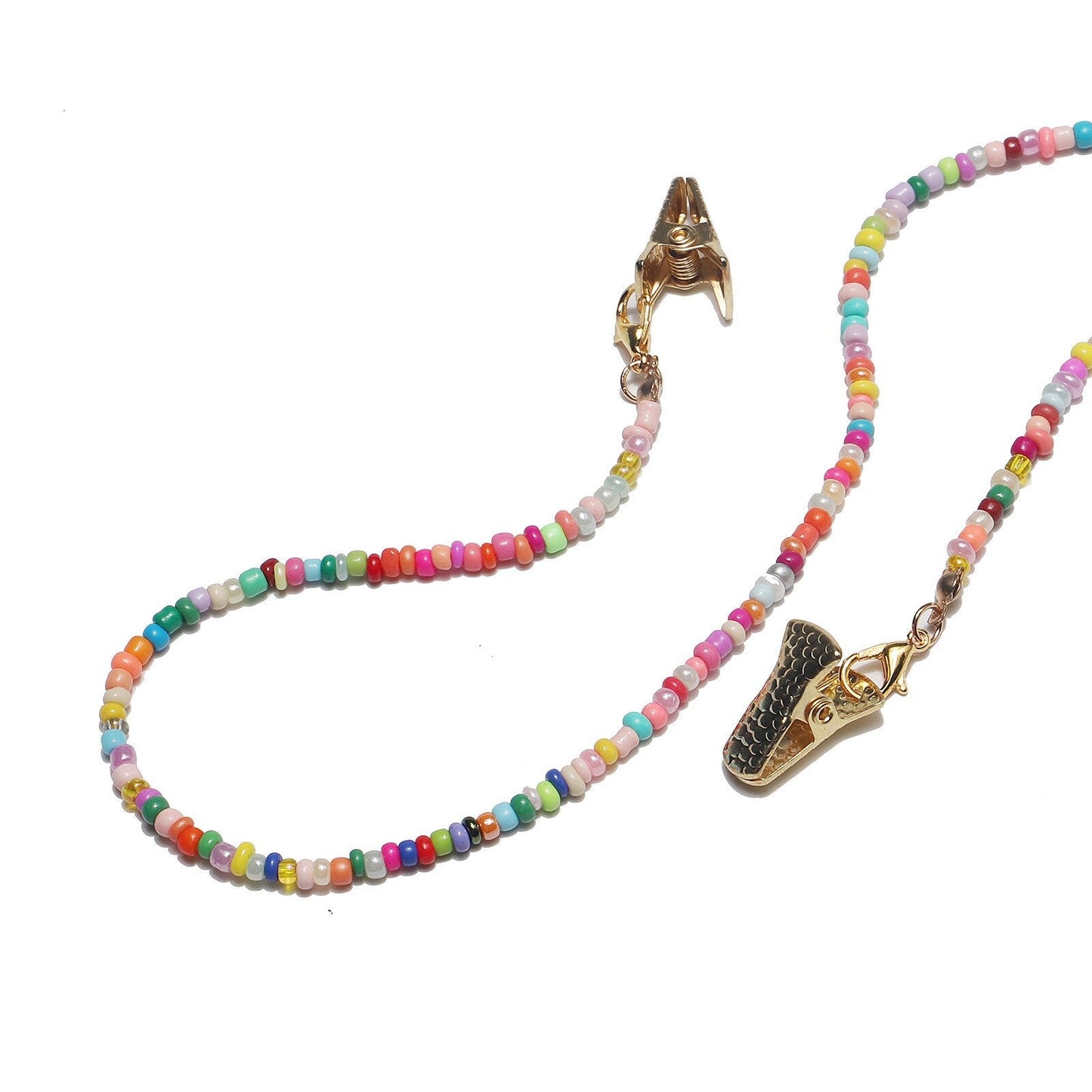 Face Mask Chain Women Men Boho Colorful Beads Length Neck Chain Accessories Adjustable Necklaces Strap Holder Safety