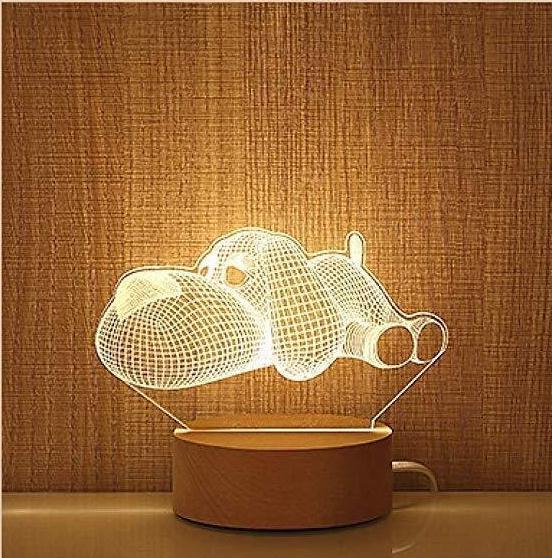New Dog Folding Wood 3d Lamp Bedroom Children's Room Christmas Gift 3d Night Table Lamps For Bedroom Korean Desk Lamp