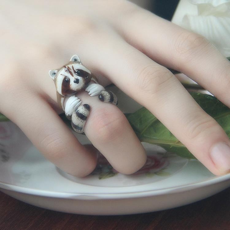 Lovely Animal design 3-piece enamel ring set