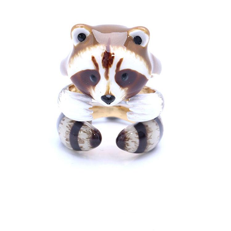 Lovely Animal design 3-piece enamel ring set