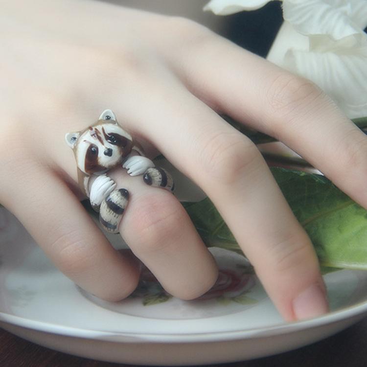 Lovely Animal design 3-piece enamel ring set