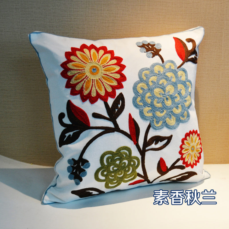 Ethnic style embroidered throw pillows sofa cushions cushions pillow covers, no core