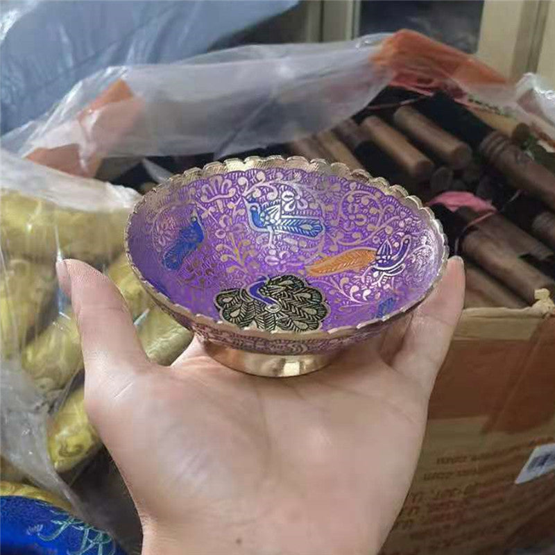 Tibet colorful bowls of candy bowls for fruit bowls and snacks for creative living room ornaments bowls Peacock bowls for Buddha bowls