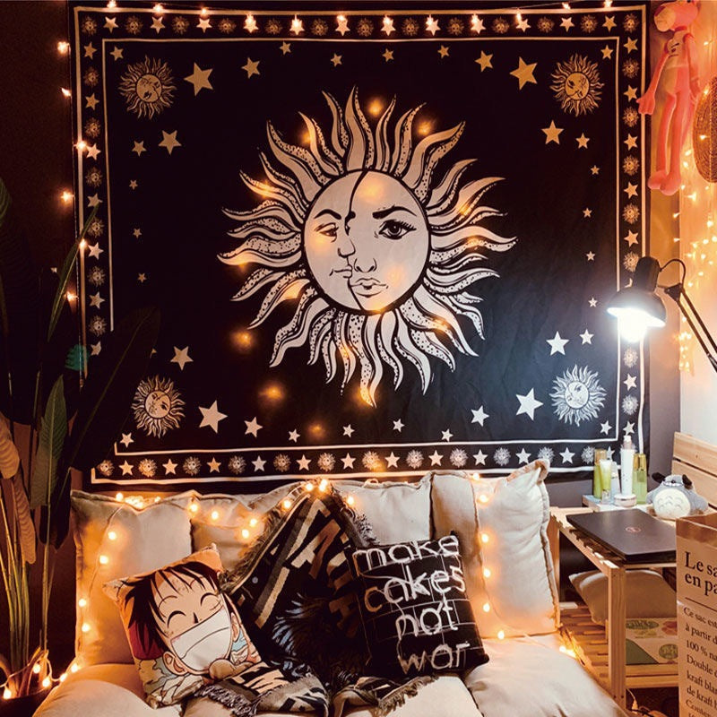 New psychedelic mushroom tapestry dream plant wall tapestry Galaxy space tapestry starry sky tapestry wall hanging