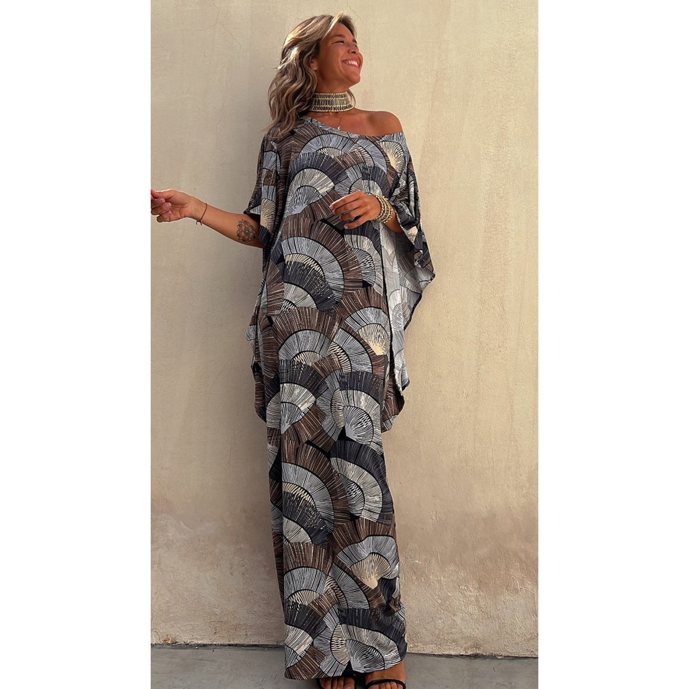 Spring/Summer New Casual Bat Sleeve Dress INS Casual Loose Vacation Dress