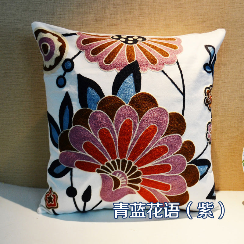 Ethnic style embroidered throw pillows sofa cushions cushions pillow covers, no core