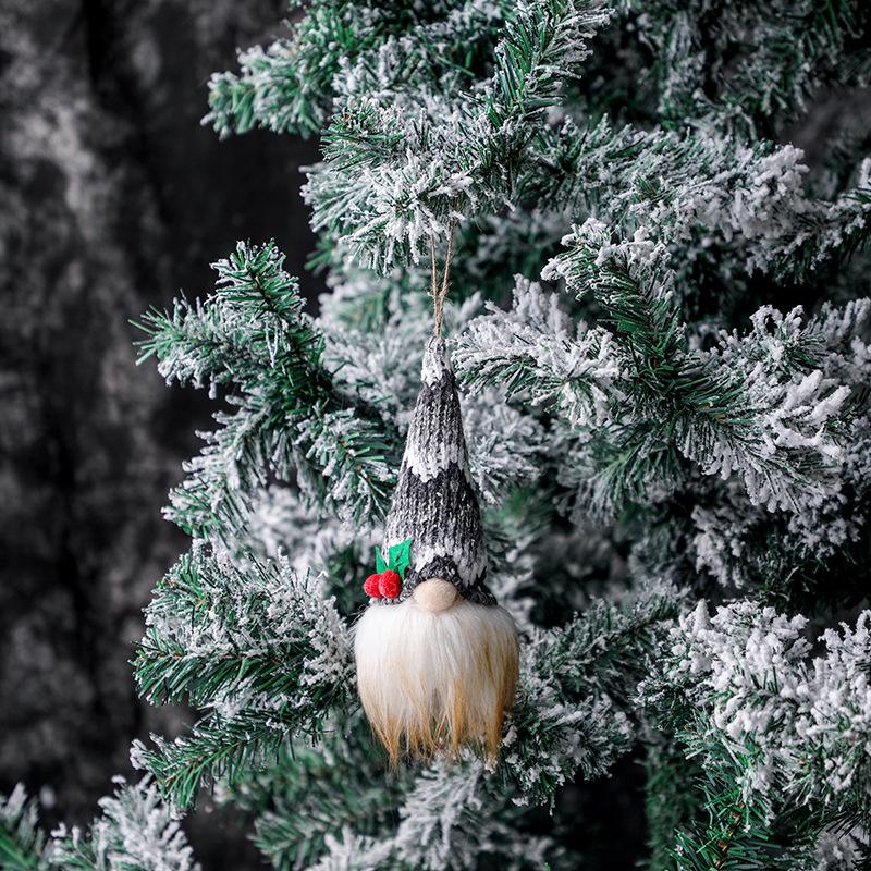 Christmas ornaments Christmas tree pendant small hanging knitted luminous faceless doll doll dwarf
