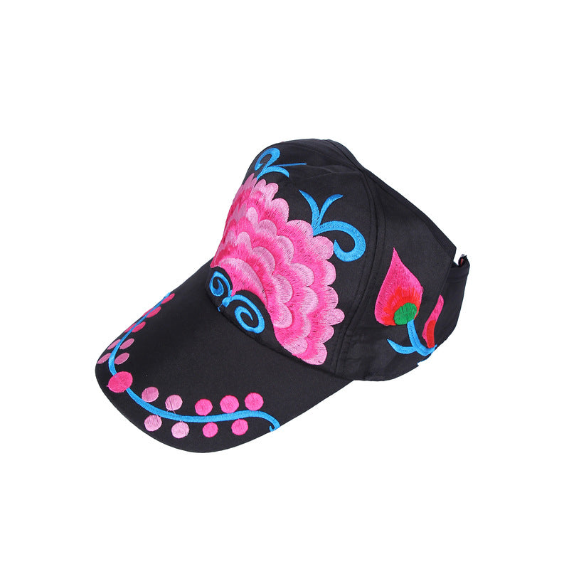 Tibet embroidered national style hat retro flower design classical fashion street Cap