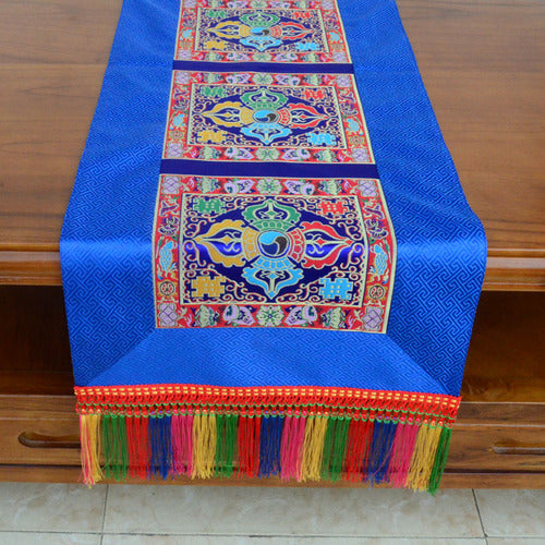 Tibetan-style folk tablecloth retro long table tea tablecloth Buddha hall decoration