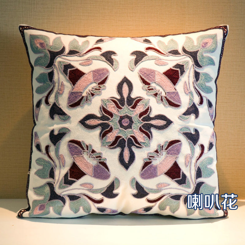 Ethnic style embroidered throw pillows sofa cushions cushions pillow covers, no core