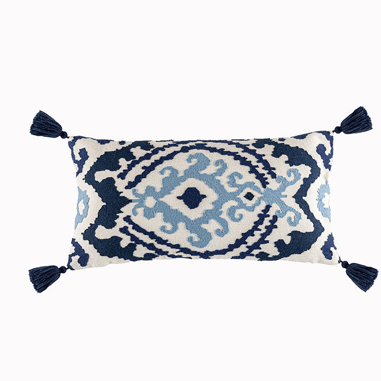 New embroidered retro Bohemian style cushion cover tassel wool ball cushion cover