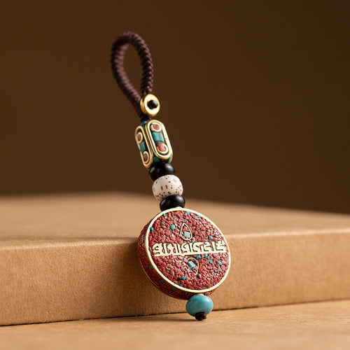 Nepal retro car keychain Bodhi key pendant high-grade bag ornaments handmade chain for men and women.