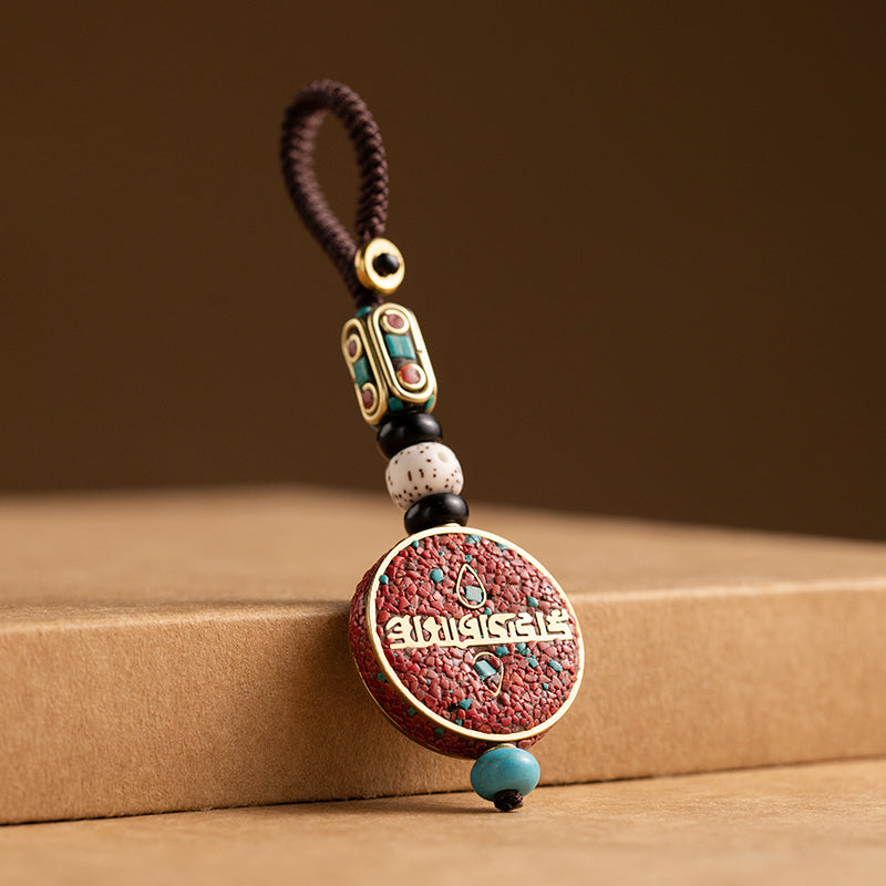 Nepal retro car keychain Bodhi key pendant high-grade bag ornaments handmade chain for men and women.