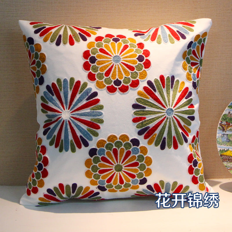 Ethnic style embroidered throw pillows sofa cushions cushions pillow covers, no core