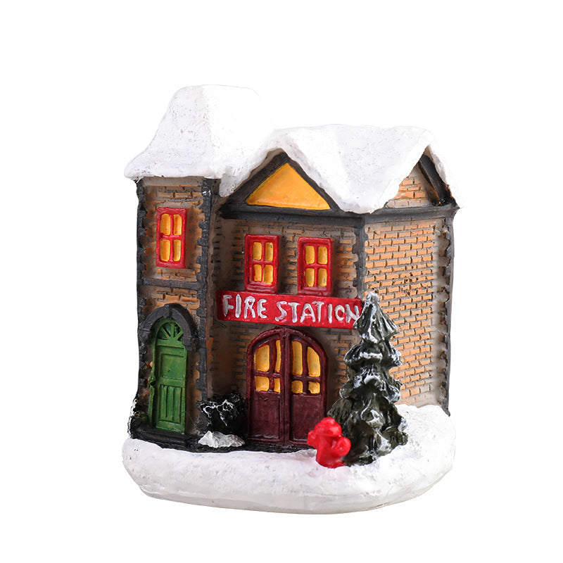 Christmas new Christmas decorations resin small house micro landscape resin house small ornaments Christmas gifts