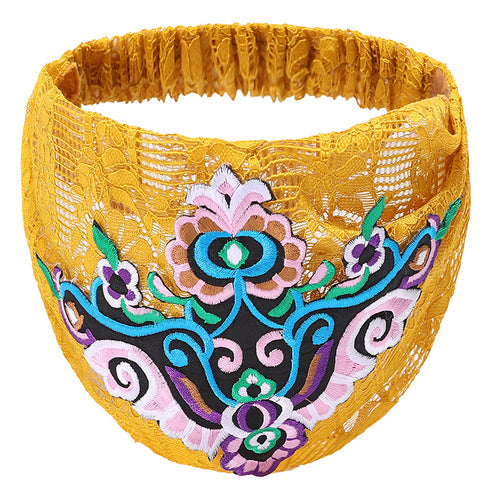 Women's fashion trends in hairband ethnic headdress embroidered hair accessories