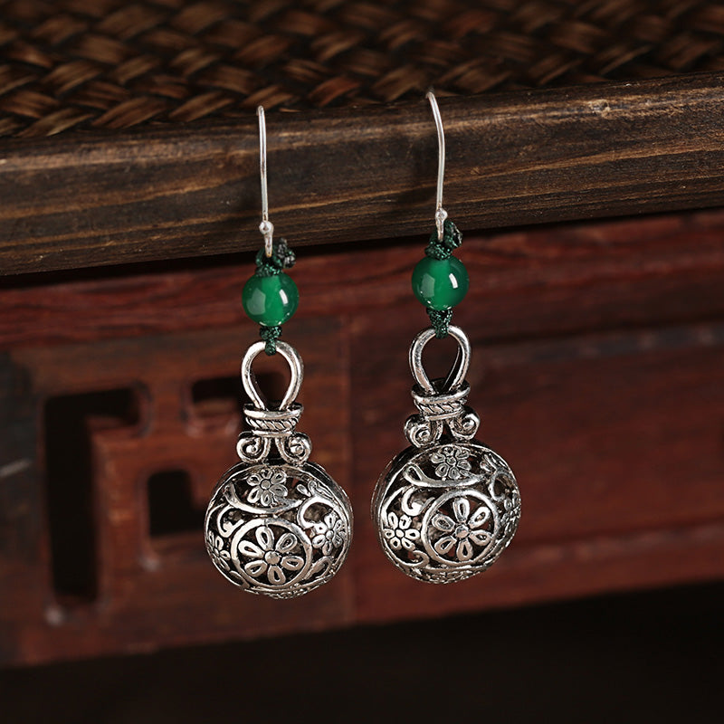 Ethnic Style Earrings Vintage Earrings Sterling Silver Tibetan Jewelry