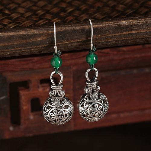 Ethnic Style Earrings Vintage Earrings Sterling Silver Tibetan Jewelry