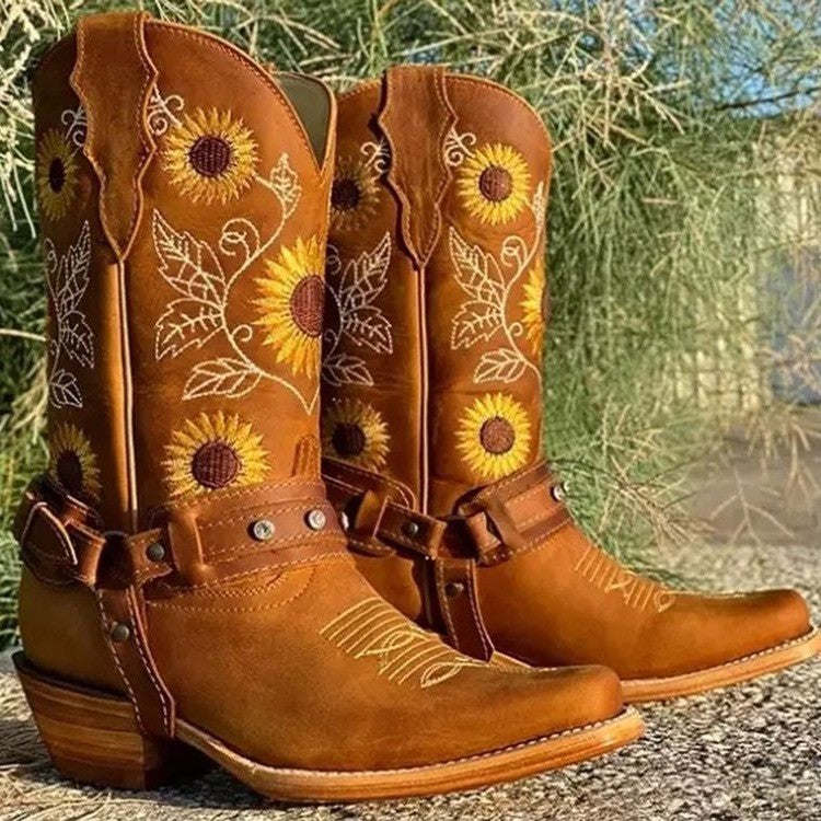 Big size thick heel short boot joker high heel Martin boot