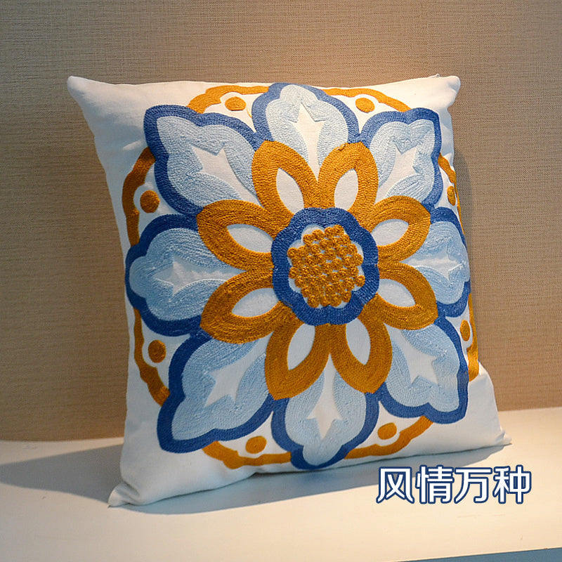 Ethnic style embroidered throw pillows sofa cushions cushions pillow covers, no core