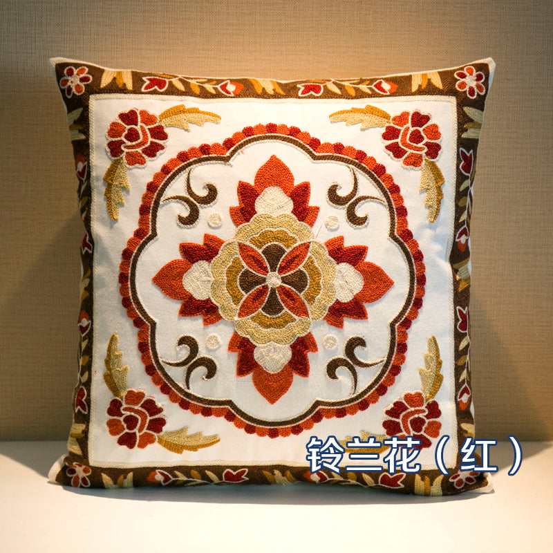 Ethnic style embroidered throw pillows sofa cushions cushions pillow covers, no core