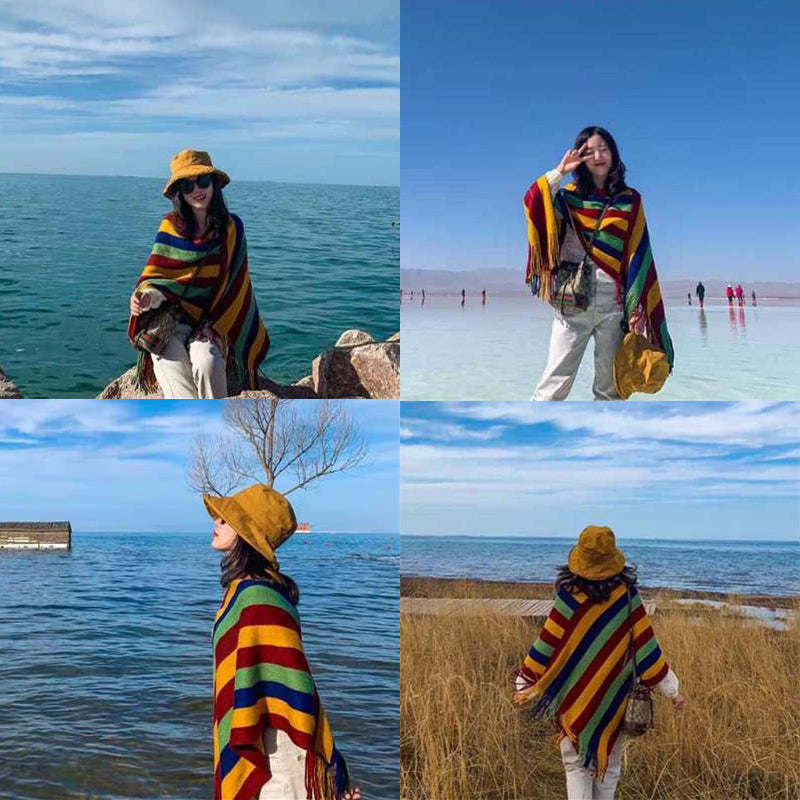 Tibet Travel Pullover Sweater warm knit ethnic Cape