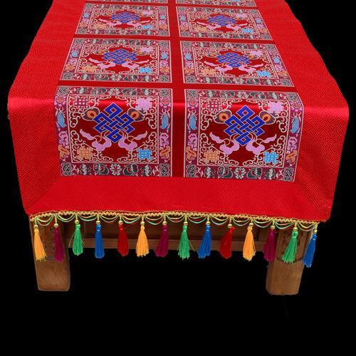 Tibetan-style folk wind tablecloth custom retro long table tea tablecloth Buddha hall decoration for tablecloth Buddha tablecloth