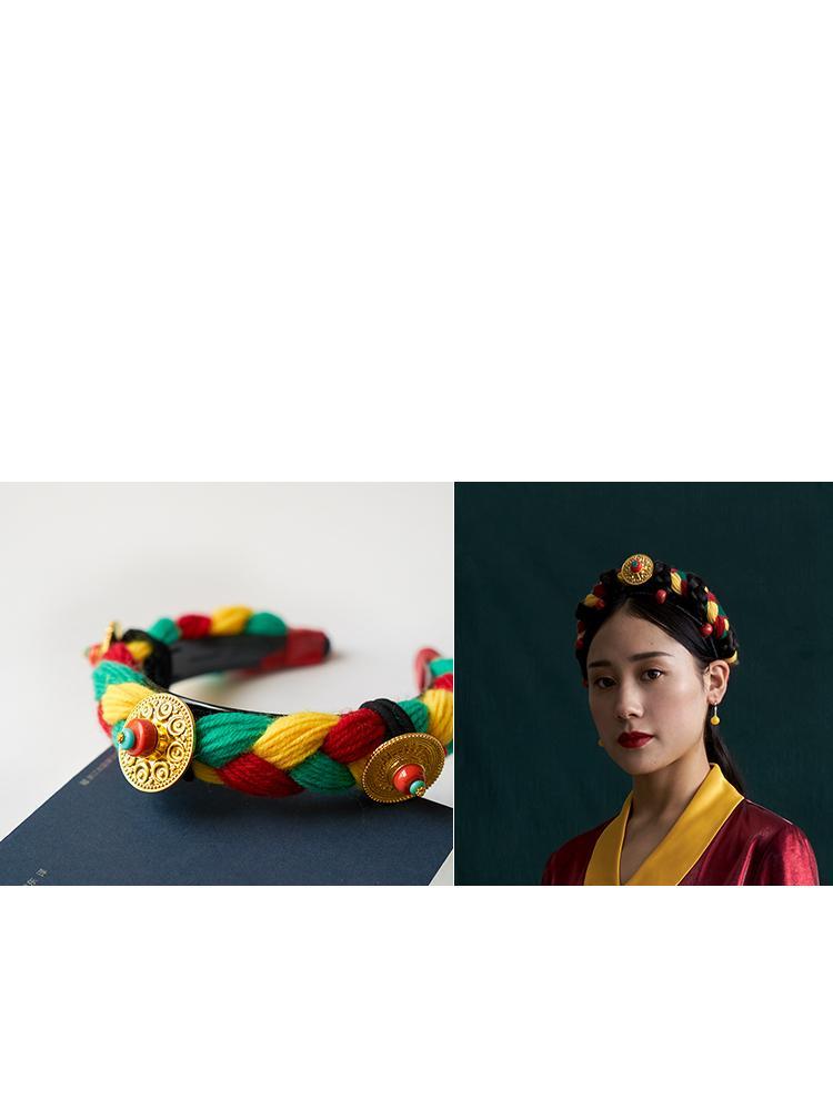 Tibetan-style jewelry pressed braids Headwear ethnic hair hoop hairline