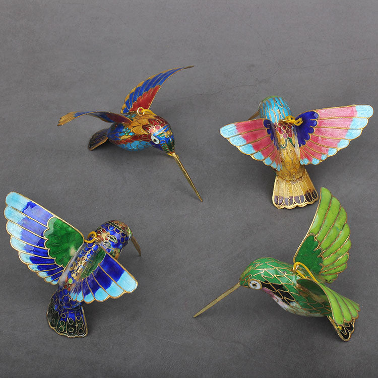 Cloisonne Copper Bodied Kingfisher Hummingbird Pendant Filigree Christmas Tree Pendant Collection