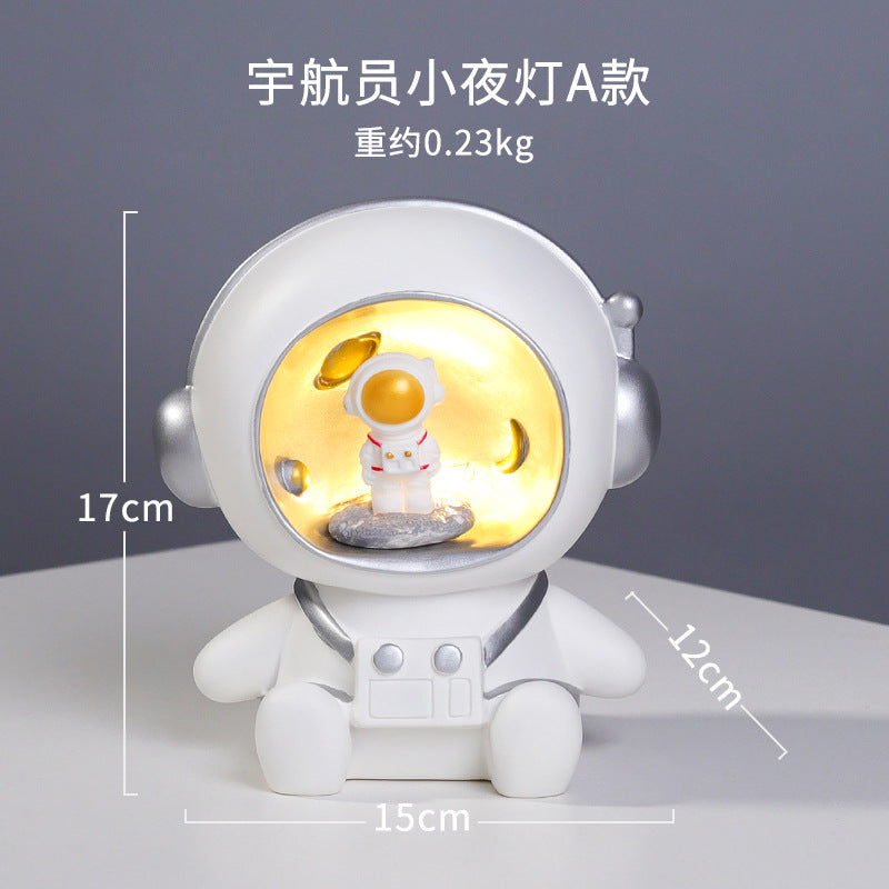 Cartoon astronaut nightlight resin ornaments creative gift piggy bank decoration for children's birthday