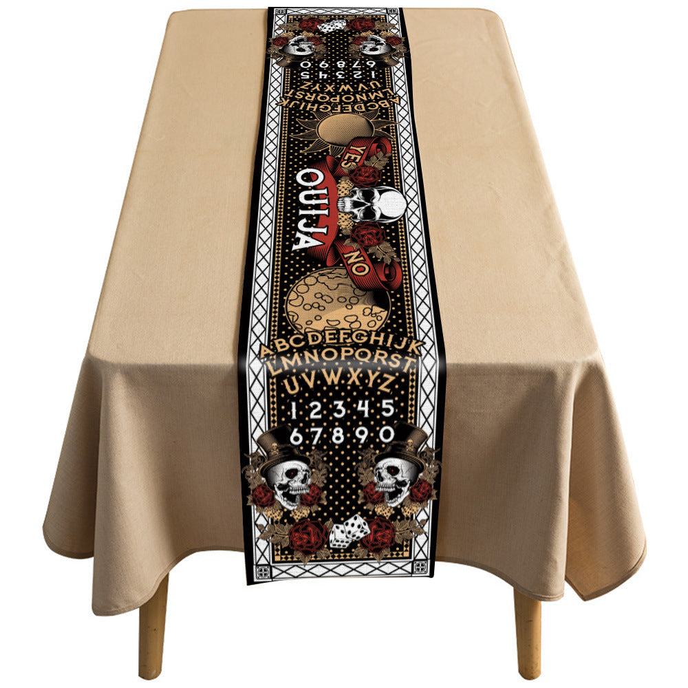 Halloween table flag bat ghost dwarf linen tablecloth