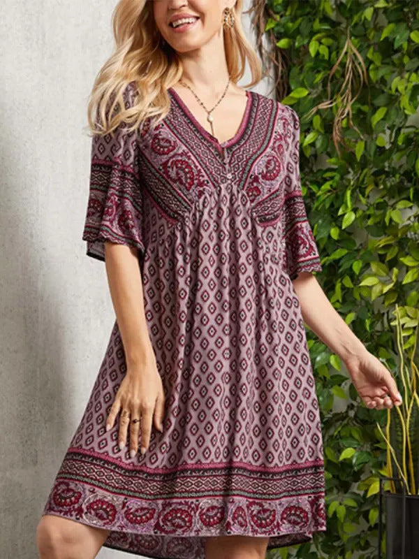 Bohemian beach resort-inspired sexy dress cropped