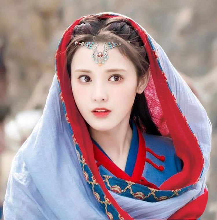 Tibetan national headband double-layer scarf women autumn and winter shawl