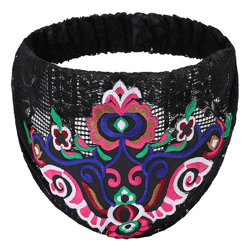 Women's fashion trends in hairband ethnic headdress embroidered hair accessories