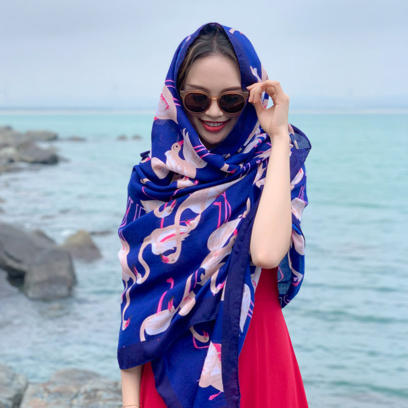 oversized sunscreen shawl women's summer thin outside air conditioning scarves beach scarf.