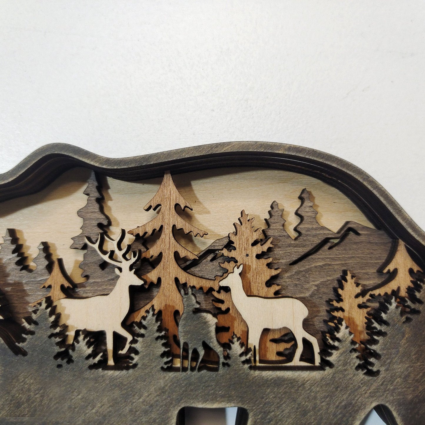 Christmas wooden crafts creative North American forest animals home decoration elk brown bear ornaments