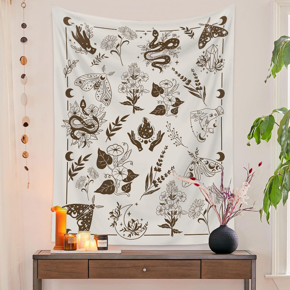 Bohemian tapestry room decoration hanging cloth Datura decorative cloth tapestry