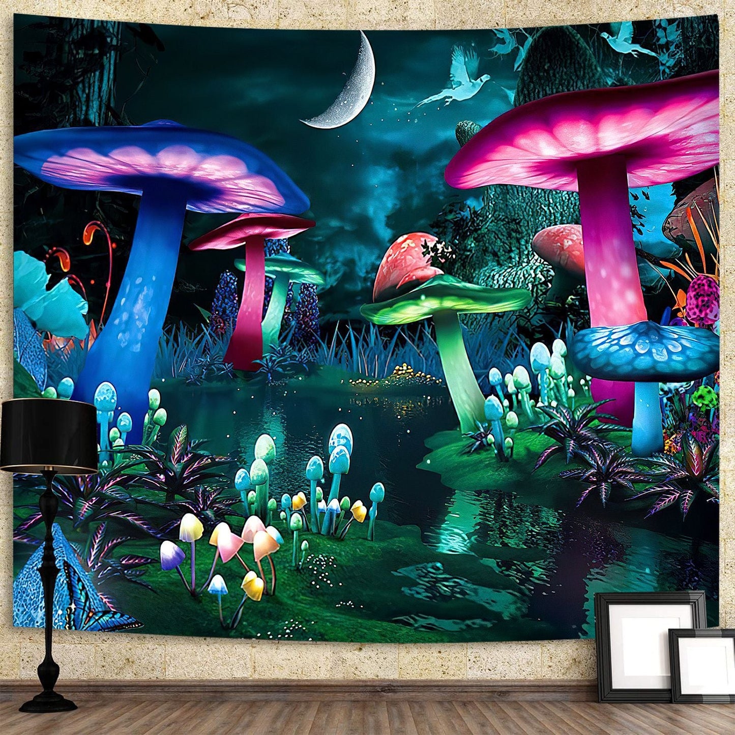 Psychedelic Mushroom Tapestry Dream Plant Wall Tapestry Galaxy Space Tapestry Starry Sky Tapestry Wall Hanging