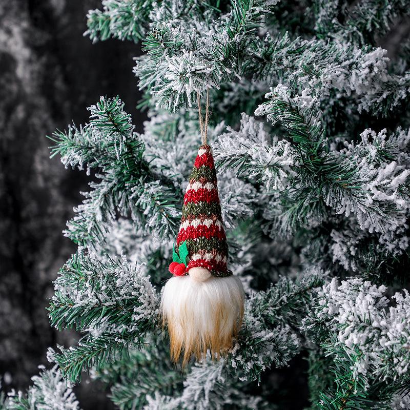 Christmas ornaments Christmas tree pendant small hanging knitted luminous faceless doll doll dwarf
