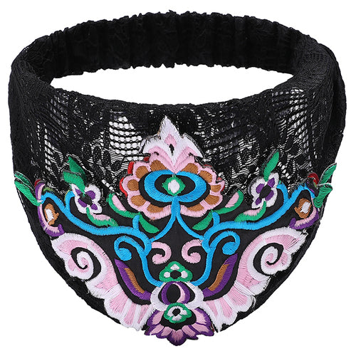 Women's fashion trends in hairband ethnic headdress embroidered hair accessories