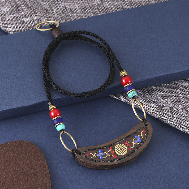 Classical National Style Nepalese Beads Retro Simple Versatile Personalized Fashion Pendant Adjustable Necklace