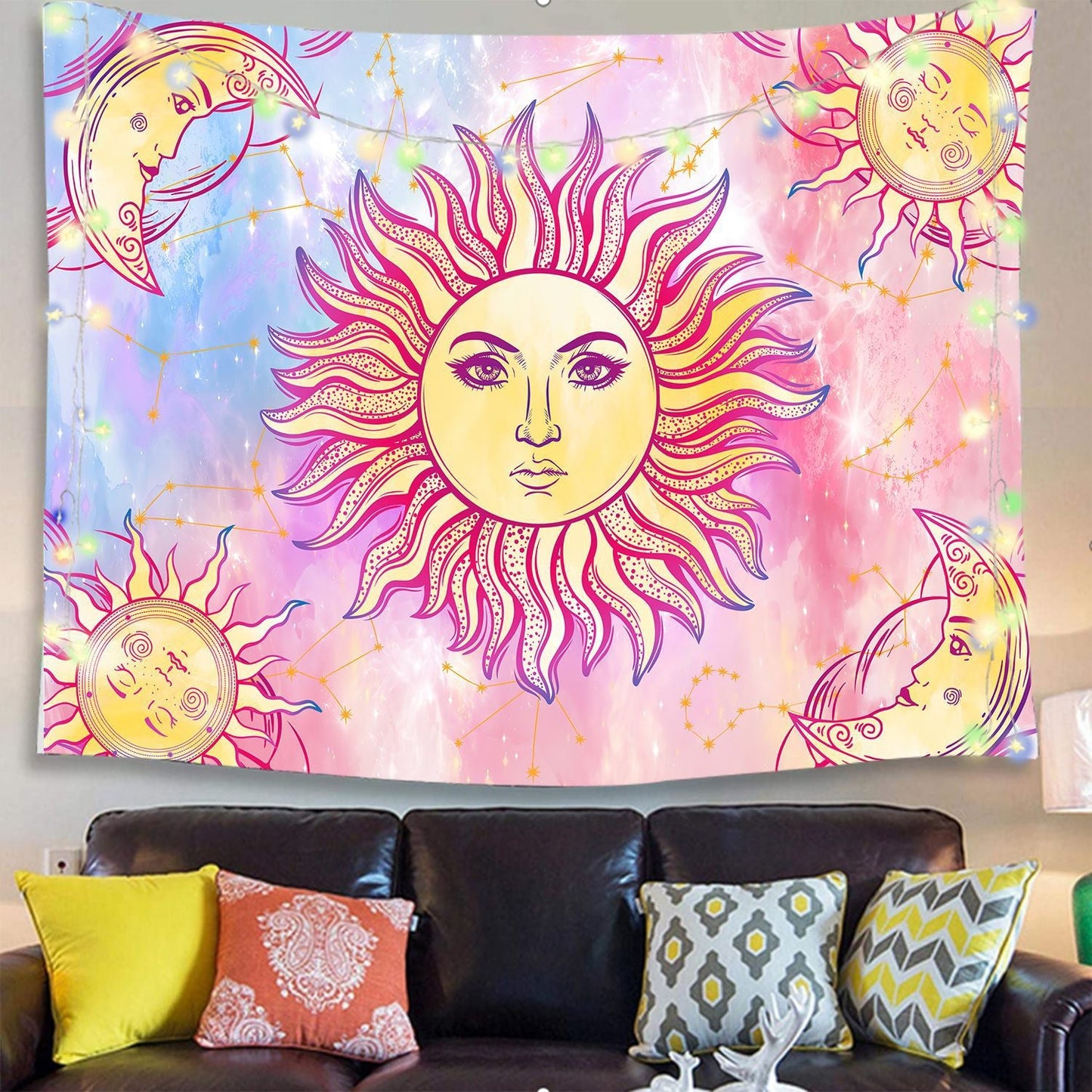 New psychedelic mushroom tapestry dream plant wall tapestry Galaxy space tapestry starry sky tapestry wall hanging