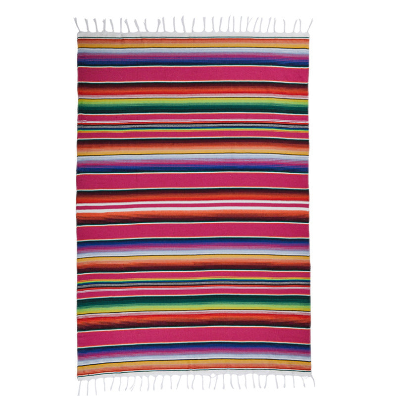 Mexican style party tablecloth table flag tassel woven tablecloth