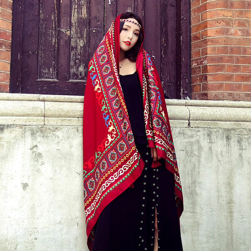 oversized sunscreen shawl women's summer thin outside air conditioning scarves beach scarf.