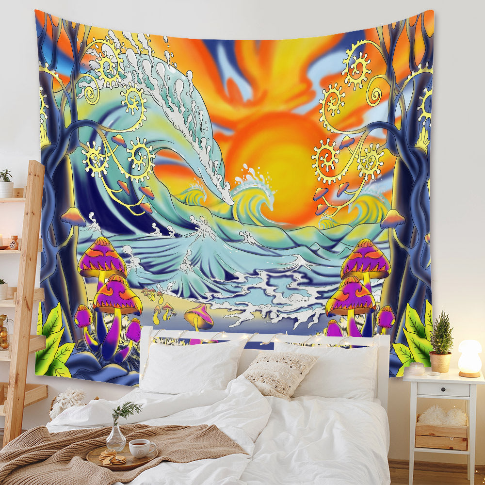 Bohemian tapestry room decoration hanging cloth Datura decorative cloth tapestry